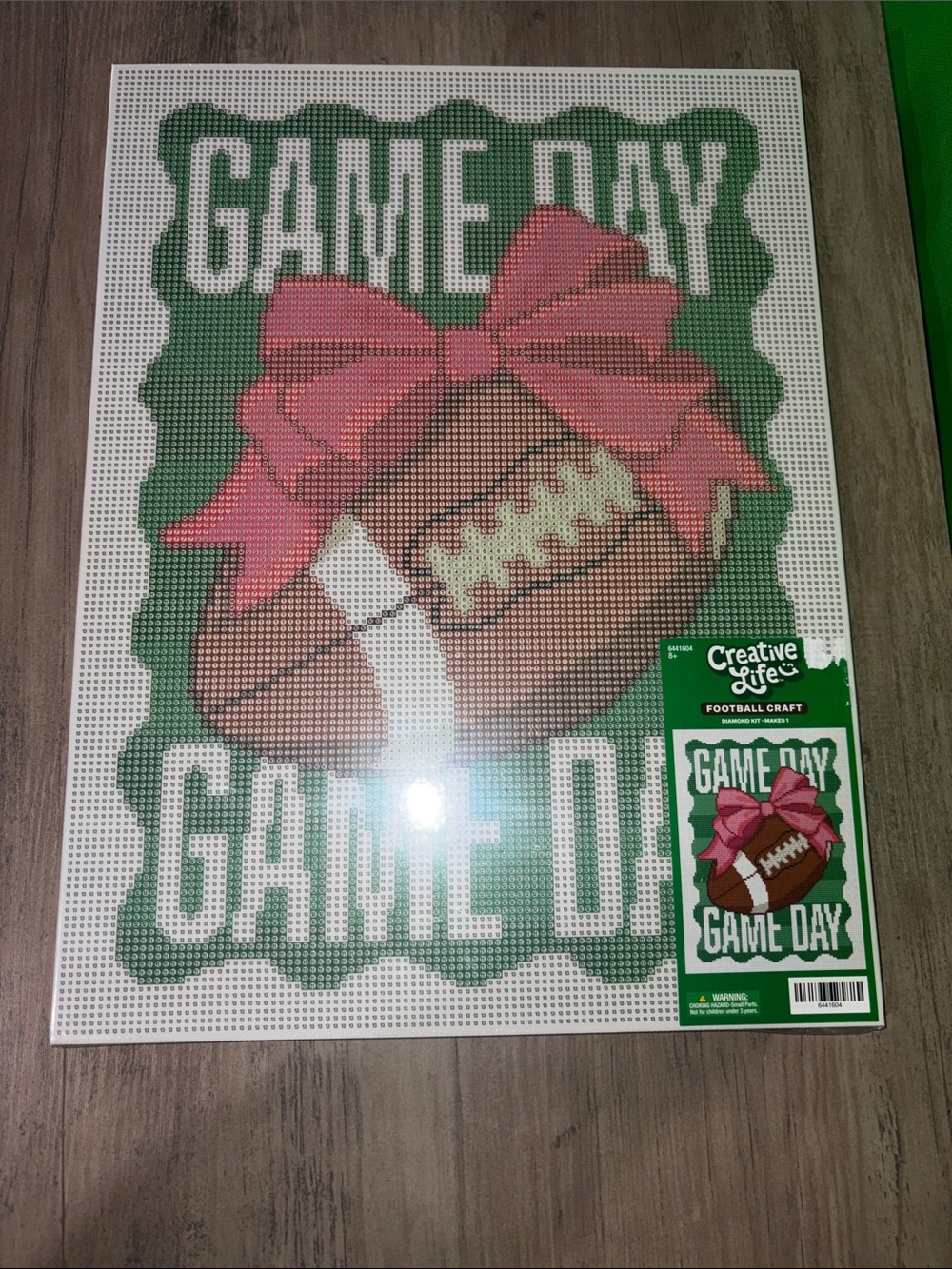 🆕💜 Creative Life Game Day Football Diamond Painting Kit Pink Bow Complete